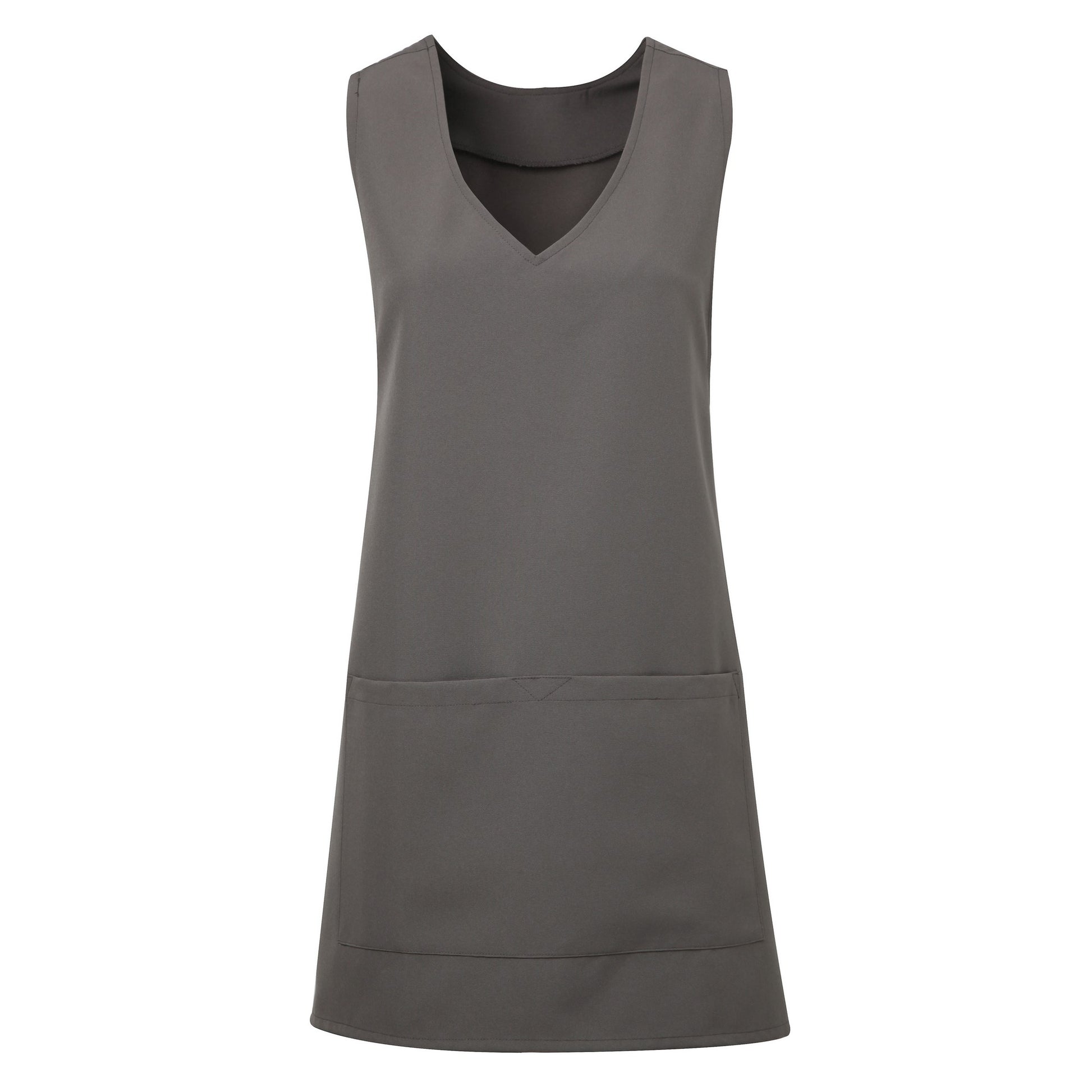 Dark Grey - Front - Premier Unisex Wrap-Around Tunic (Pack of 2)