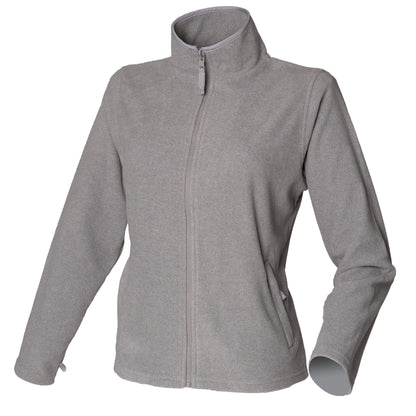 Heather Grey - Front - Henbury Womens-Ladies Microfleece Anti-Pill Jacket