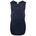 Navy - Front - Premier Ladies-Womens Long Length Pocket Tabard - Workwear (Pack of 2)