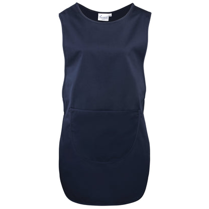 Navy - Front - Premier Ladies-Womens Long Length Pocket Tabard - Workwear (Pack of 2)