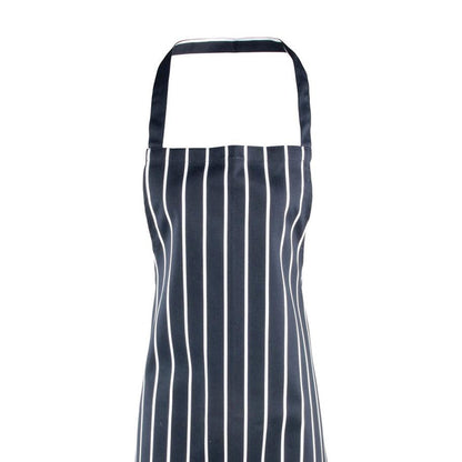 Navy-White - Back - Premier Ladies-Womens Stripe Apron - Workwear (Butchers Style) (Pack of 2)