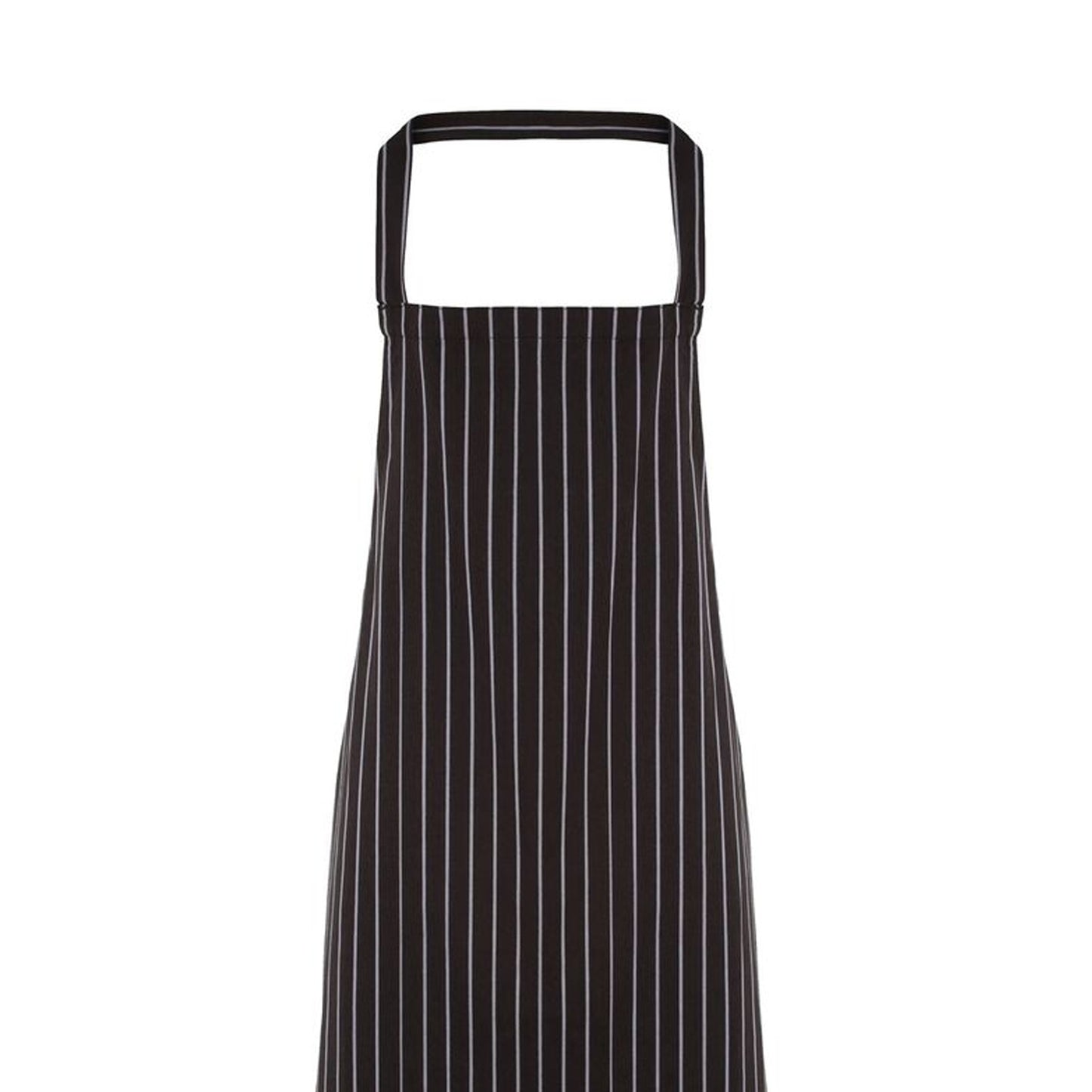 Black- Grey - Back - Premier Ladies-Womens Stripe Apron - Workwear (Butchers Style) (Pack of 2)