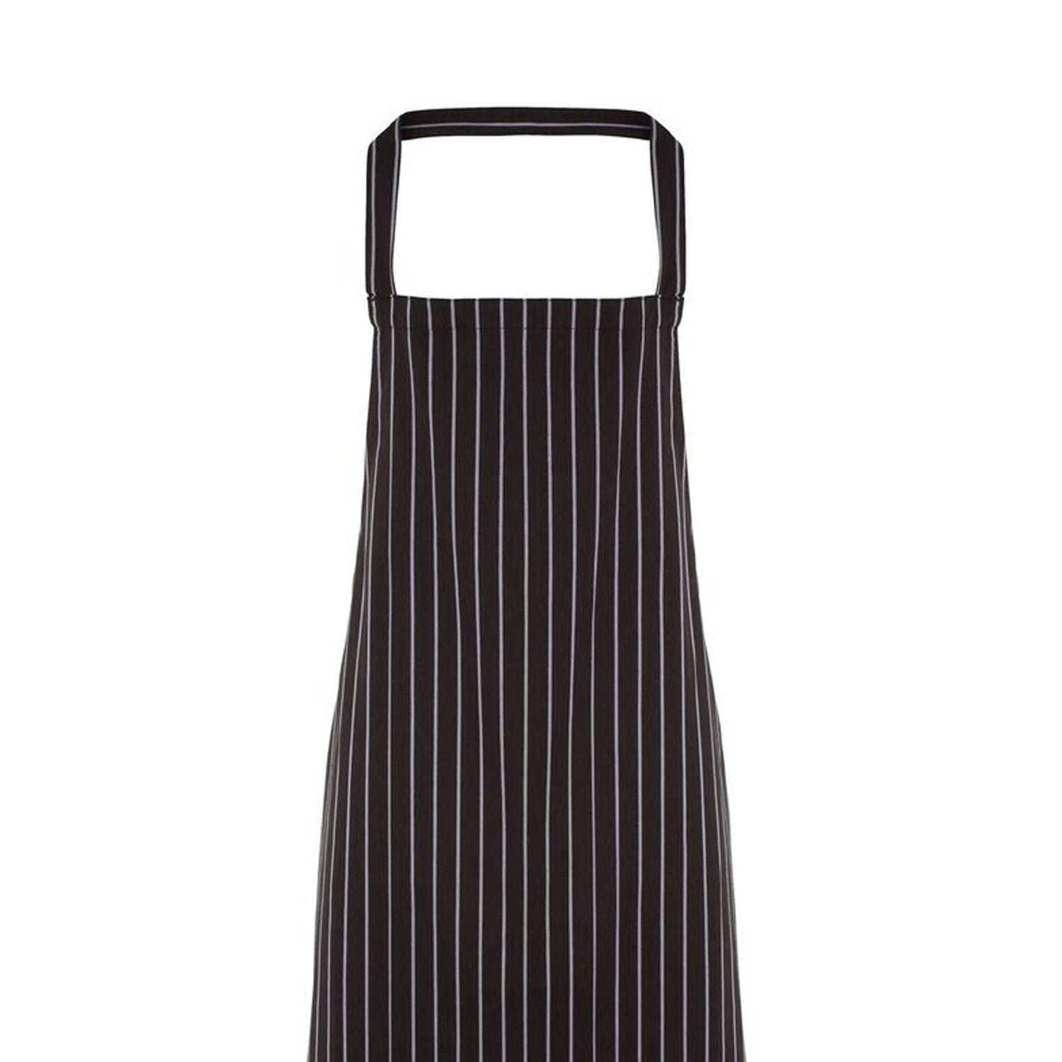 Black- Grey - Back - Premier Ladies-Womens Stripe Apron - Workwear (Butchers Style) (Pack of 2)