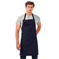 Navy - Back - Premier Unisex Calibre Heavy Cotton Canvas Bib Apron (Pack of 2)