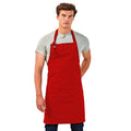 Red - Back - Premier Unisex Calibre Heavy Cotton Canvas Bib Apron (Pack of 2)