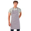 Silver - Back - Premier Unisex Calibre Heavy Cotton Canvas Bib Apron (Pack of 2)