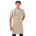 Natural - Back - Premier Unisex Calibre Heavy Cotton Canvas Bib Apron (Pack of 2)