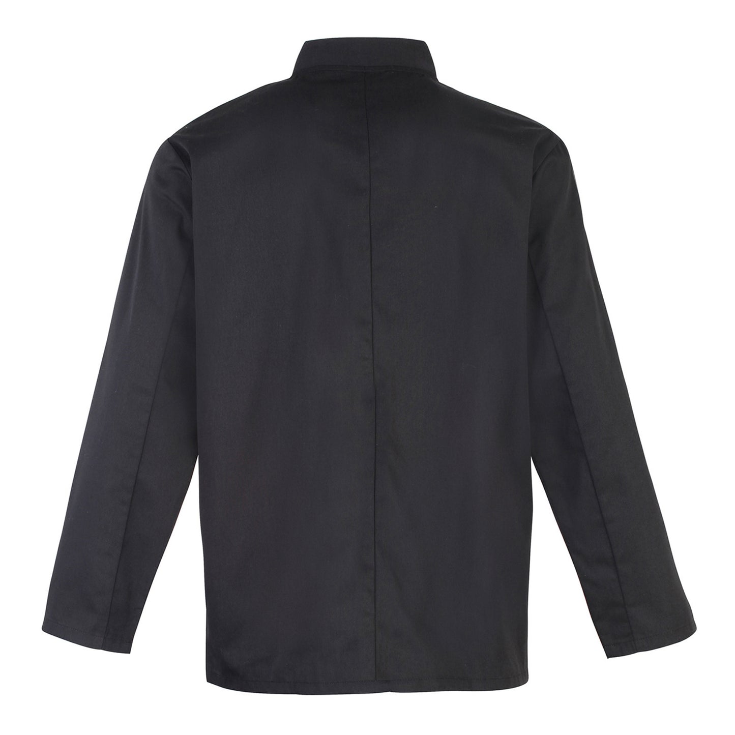 Black - Back - Premier Studded Front Long Sleeve Chefs Jacket - Chefswear (Pack of 2)