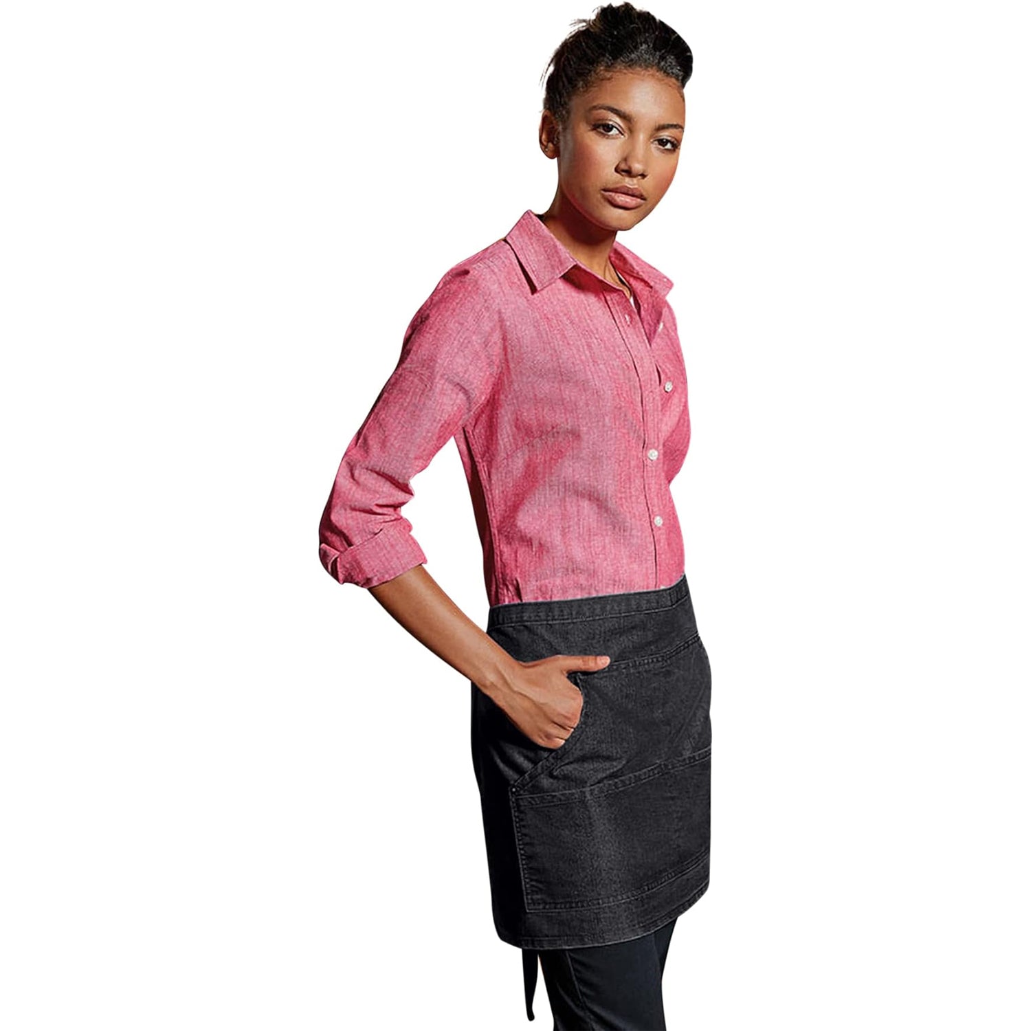 Black Denim - Back - Premier Jeans Stitch Denim Waist Apron (Pack of 2)