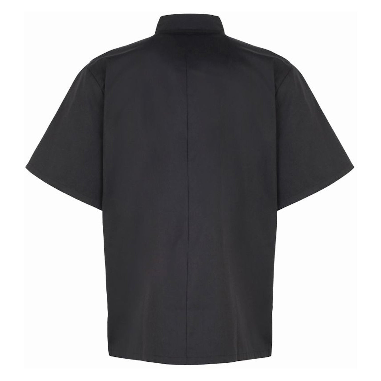 Black - Back - Premier Unisex Studded Front Short Sleeve Chefs Jacket (Pack of 2)