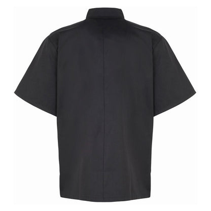 Black - Back - Premier Unisex Studded Front Short Sleeve Chefs Jacket (Pack of 2)