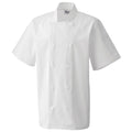 White - Front - Premier Unisex Short Sleeved Chefs Jacket - Workwear (Pack of 2)
