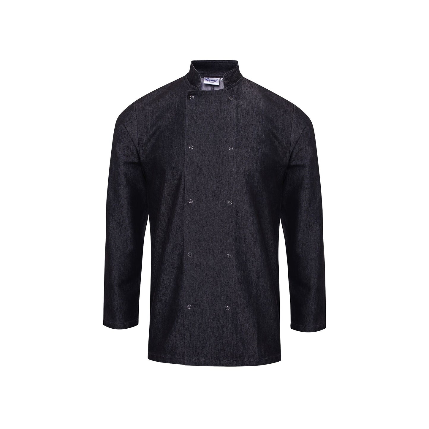 Black Denim - Front - Premier Unisex Denim Chefs Jacket (Pack of 2)