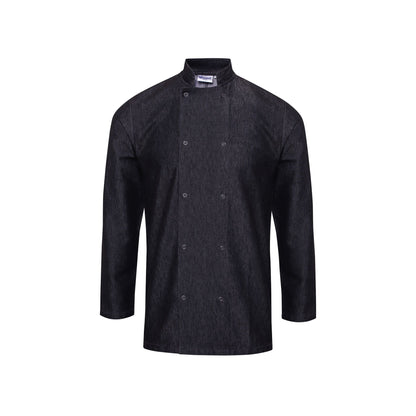 Black Denim - Front - Premier Unisex Denim Chefs Jacket (Pack of 2)