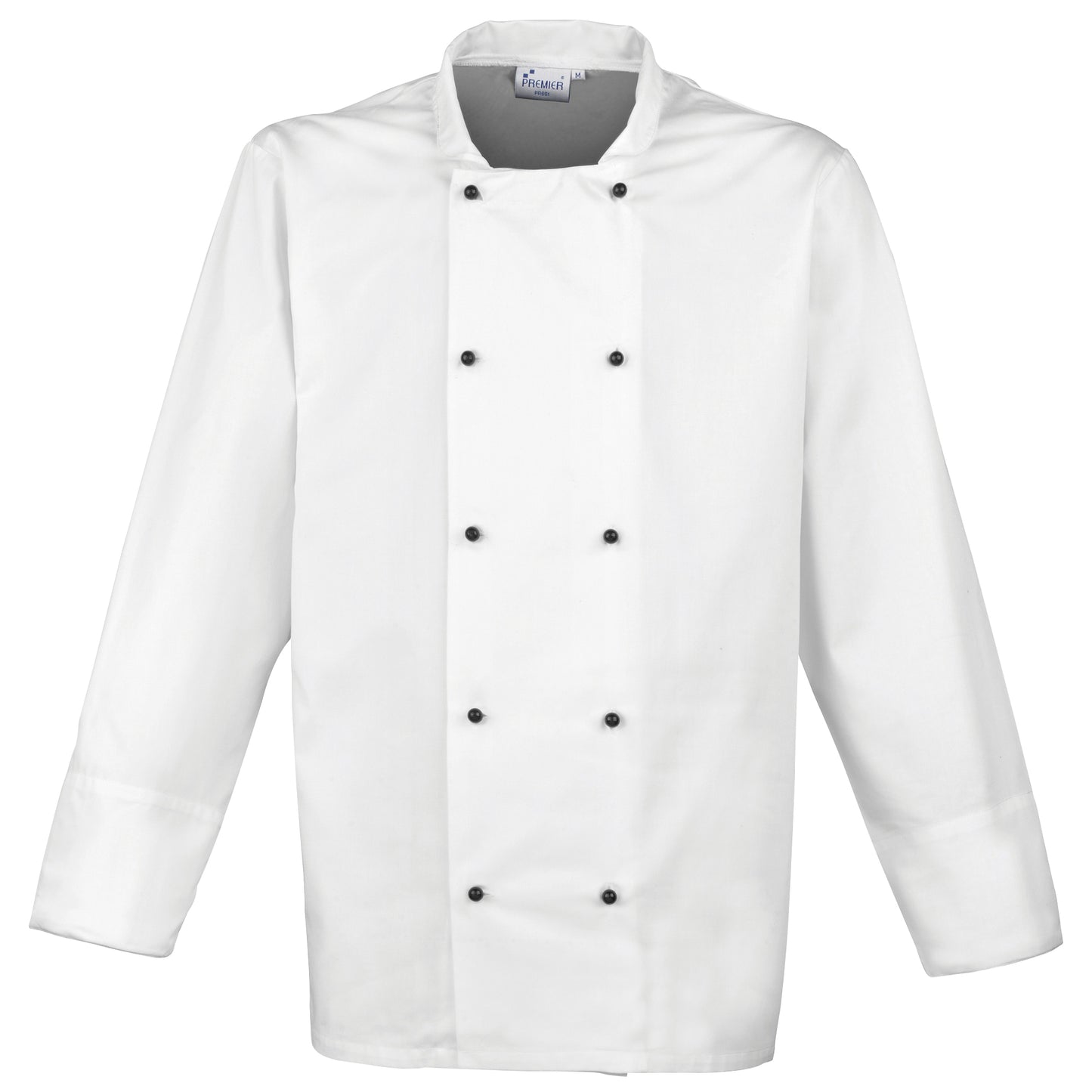 White - Front - Premier Unisex Cuisine Long Sleeve Chefs Jacket (Pack of 2)