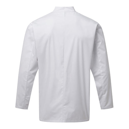 White - Back - Premier Unisex Cuisine Long Sleeve Chefs Jacket (Pack of 2)