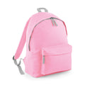 Classic Pink- Light Grey - Front - Beechfield Childrens Junior Fashion Backpack Bags - Rucksack - School (Pack Of 2)