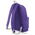 Purple- Light Grey - Back - Beechfield Childrens Junior Fashion Backpack Bags - Rucksack - School (Pack Of 2)