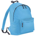 Surf Blue- Graphite grey - Front - Beechfield Childrens Junior Fashion Backpack Bags - Rucksack - School (Pack Of 2)