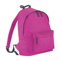 Fuchsia- Graphite Grey - Front - Beechfield Childrens Junior Fashion Backpack Bags - Rucksack - School (Pack Of 2)