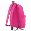 Fuchsia- Graphite Grey - Back - Beechfield Childrens Junior Fashion Backpack Bags - Rucksack - School (Pack Of 2)