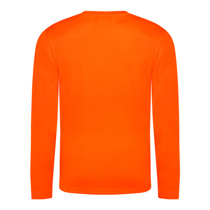 Electric Orange - Back - AWDis Just Cool Mens Long Sleeve Cool Sports Performance Plain T-Shirt