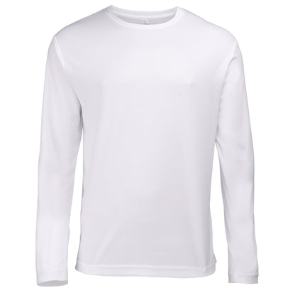 Arctic White - Front - AWDis Just Cool Mens Long Sleeve Cool Sports Performance Plain T-Shirt