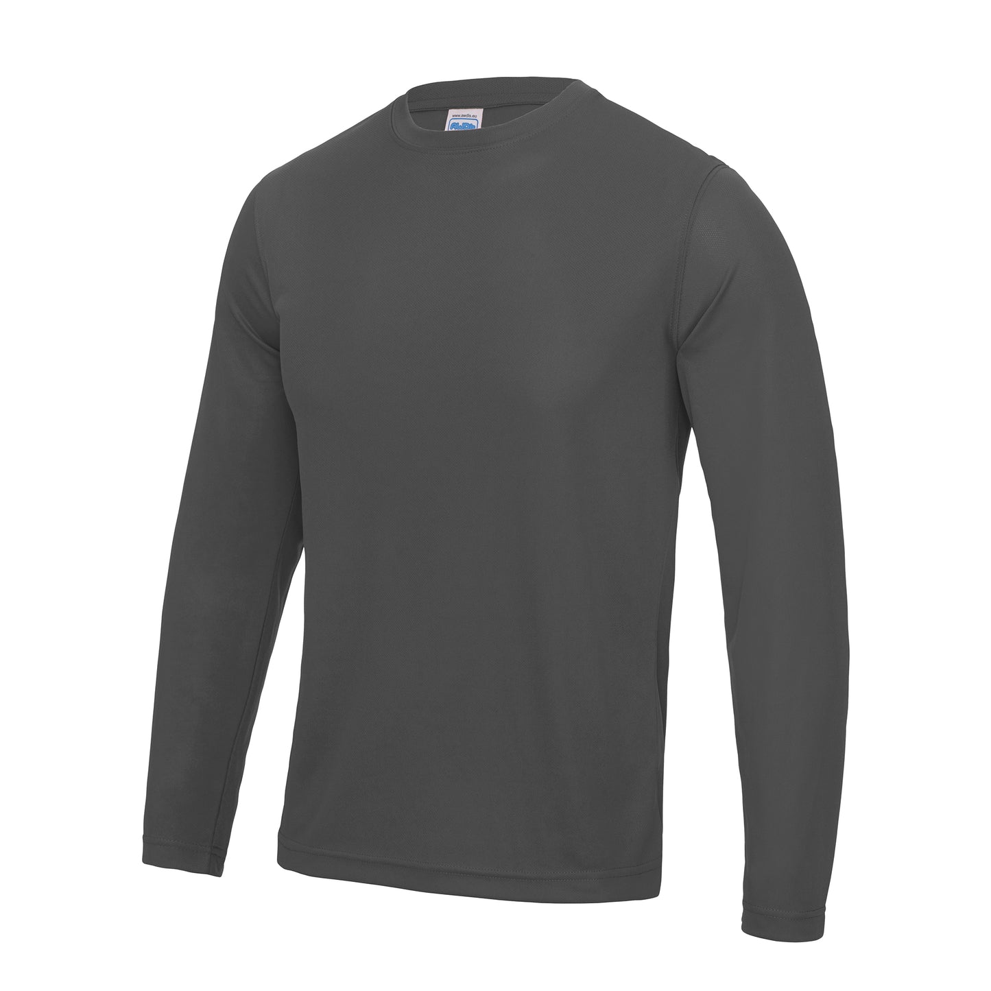 Charcoal - Front - AWDis Just Cool Mens Long Sleeve Cool Sports Performance Plain T-Shirt