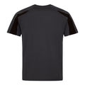 Charcoal-Jet Black - Back - Just Cool Mens Contrast Cool Sports Plain T-Shirt