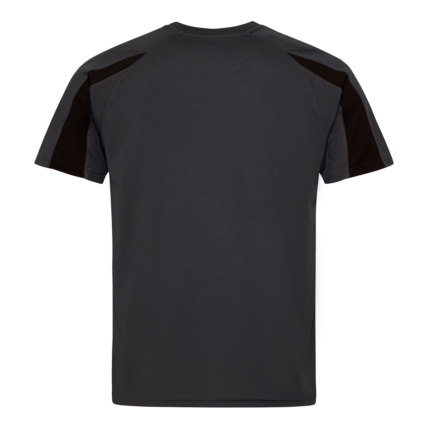 Charcoal-Jet Black - Back - Just Cool Mens Contrast Cool Sports Plain T-Shirt