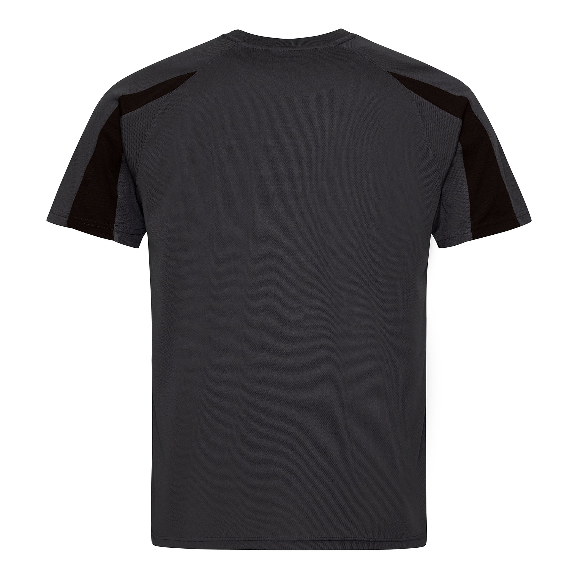 Charcoal-Jet Black - Back - Just Cool Mens Contrast Cool Sports Plain T-Shirt