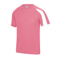 French Navy-Arctic White - Lifestyle - Just Cool Mens Contrast Cool Sports Plain T-Shirt