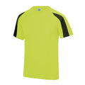 Electric Yellow-Jet Black - Front - Just Cool Mens Contrast Cool Sports Plain T-Shirt
