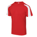 Arctic White-Fire Red - Side - Just Cool Mens Contrast Cool Sports Plain T-Shirt