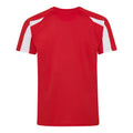 Fire Red-Arctic White - Back - Just Cool Mens Contrast Cool Sports Plain T-Shirt