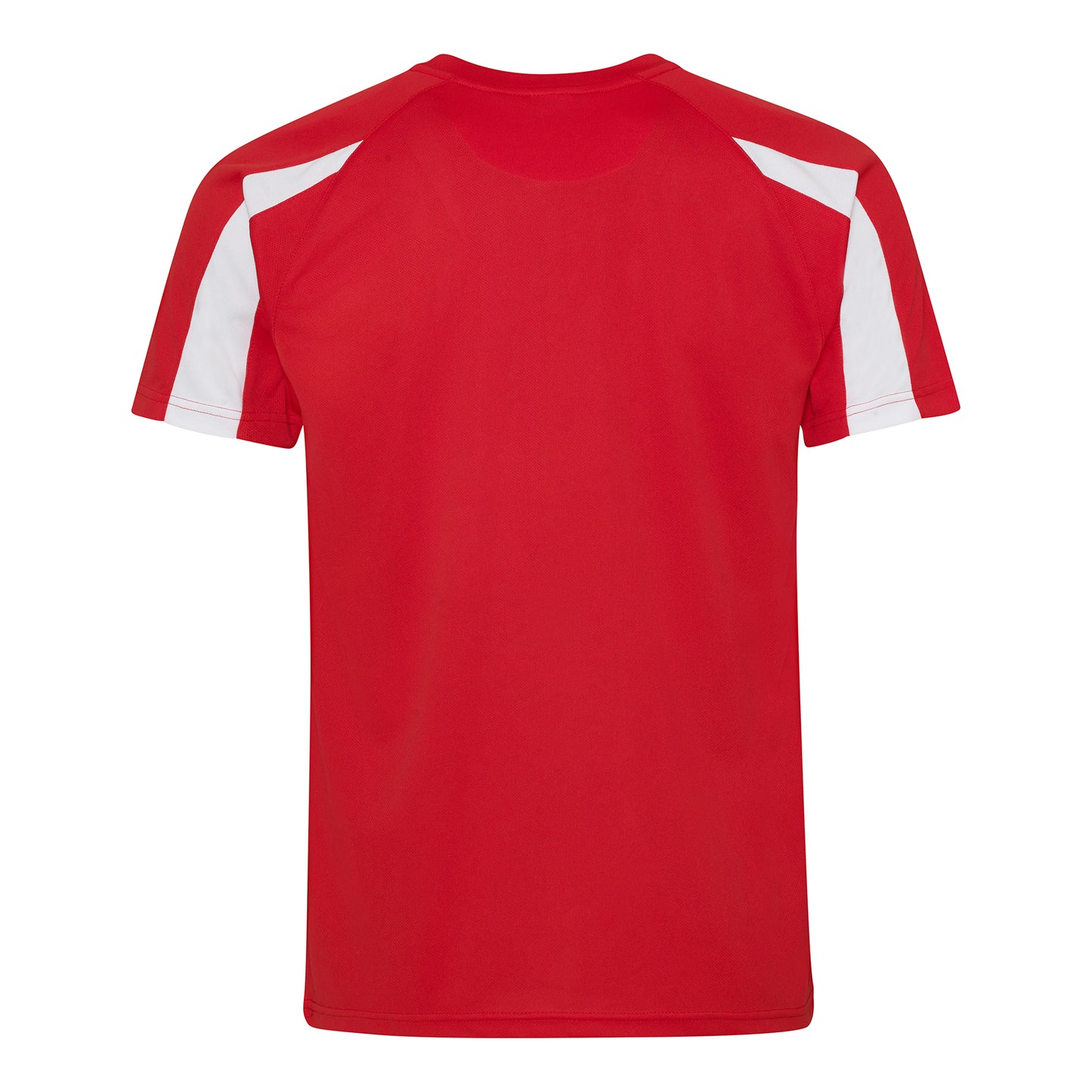 Fire Red-Arctic White - Back - Just Cool Mens Contrast Cool Sports Plain T-Shirt