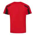 Fire Red-Jet Black - Back - Just Cool Mens Contrast Cool Sports Plain T-Shirt