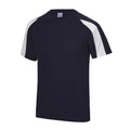 French Navy-Arctic White - Front - Just Cool Mens Contrast Cool Sports Plain T-Shirt
