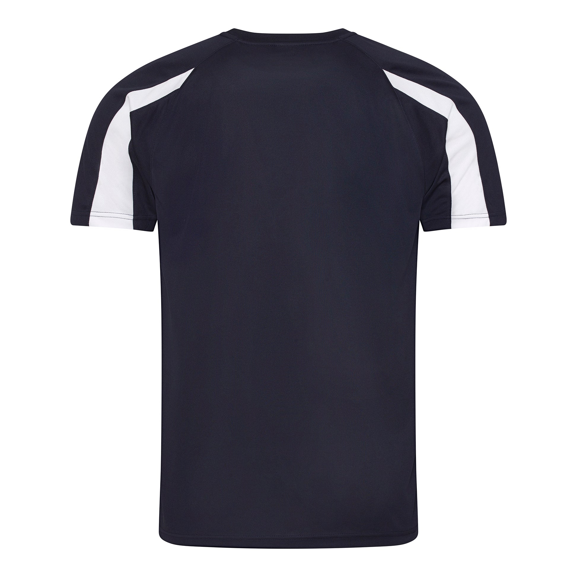 French Navy-Arctic White - Back - Just Cool Mens Contrast Cool Sports Plain T-Shirt