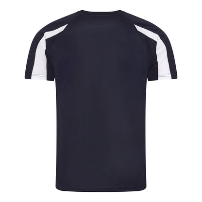 French Navy-Arctic White - Back - Just Cool Mens Contrast Cool Sports Plain T-Shirt