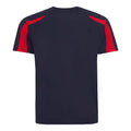 French Navy-Fire Red - Back - Just Cool Mens Contrast Cool Sports Plain T-Shirt