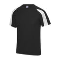 Jet Black-Arctic White - Front - Just Cool Mens Contrast Cool Sports Plain T-Shirt