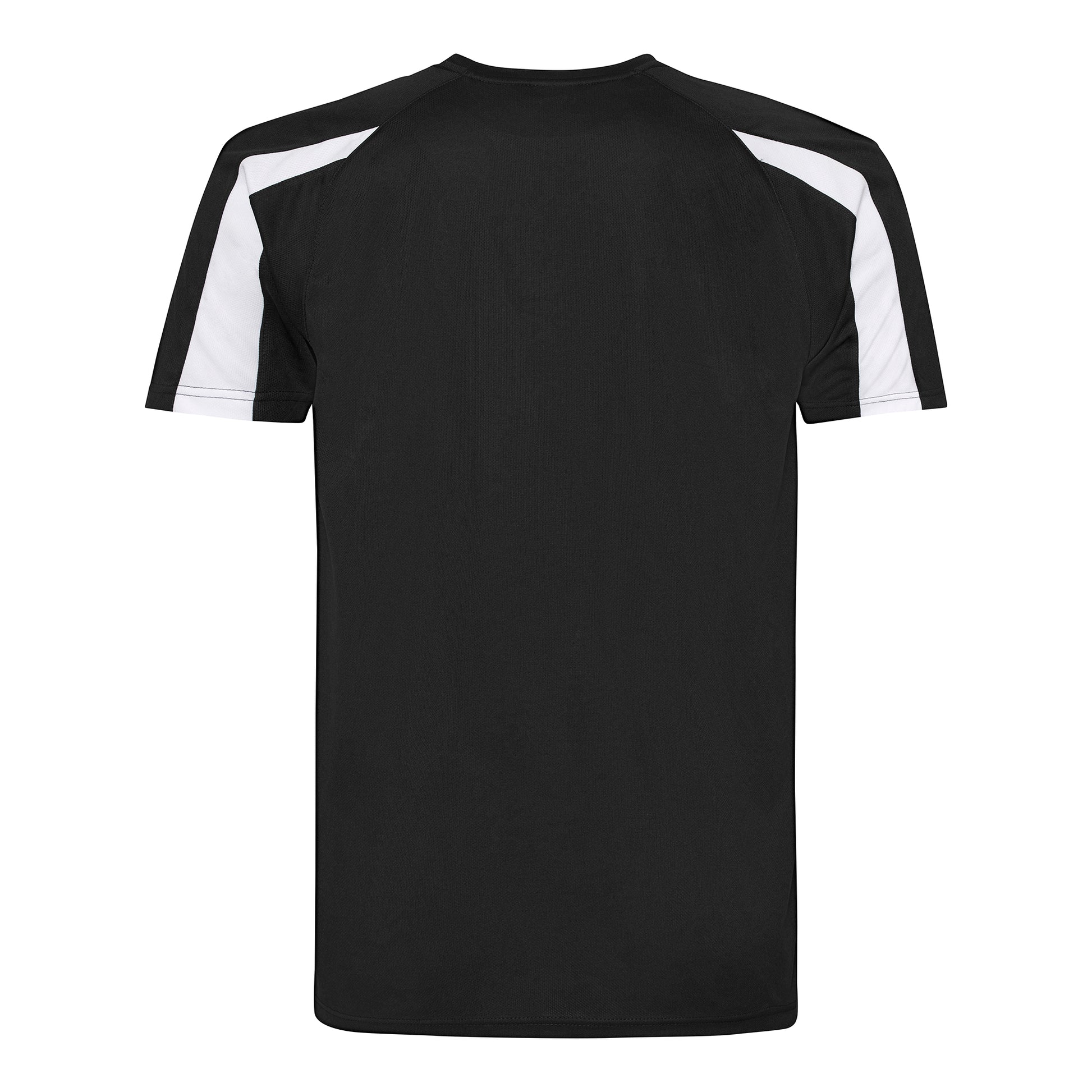 Jet Black-Arctic White - Back - Just Cool Mens Contrast Cool Sports Plain T-Shirt