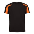 Jet Black-Electric Orange - Back - Just Cool Mens Contrast Cool Sports Plain T-Shirt