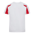 Arctic White-Fire Red - Back - Just Cool Mens Contrast Cool Sports Plain T-Shirt