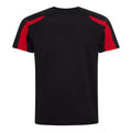 Jet Black-Fire Red - Back - Just Cool Mens Contrast Cool Sports Plain T-Shirt