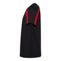 Jet Black-Fire Red - Side - Just Cool Mens Contrast Cool Sports Plain T-Shirt