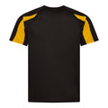 Jet Black- Gold - Back - Just Cool Mens Contrast Cool Sports Plain T-Shirt