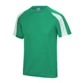 Kelly Green-Arctic White - Front - Just Cool Mens Contrast Cool Sports Plain T-Shirt