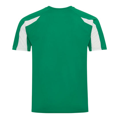 Kelly Green-Arctic White - Back - Just Cool Mens Contrast Cool Sports Plain T-Shirt